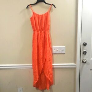 No Comment Vibrant Orange High Low Dress
